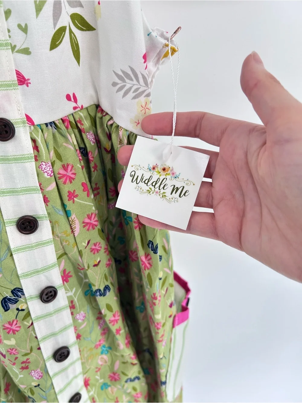 NWT Widdle Me Boutique Floral Patchwork Dress - Size 12